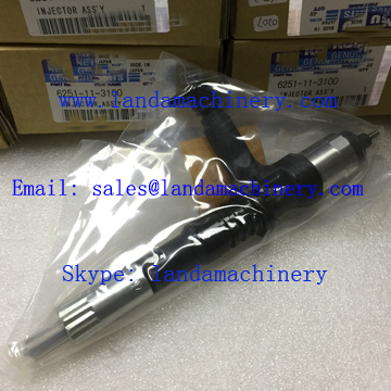 Komatsu 6251-11-3100 SAA6D125E Engine Fuel Injector WA480-6 PC400LC-8 PC450LC-8