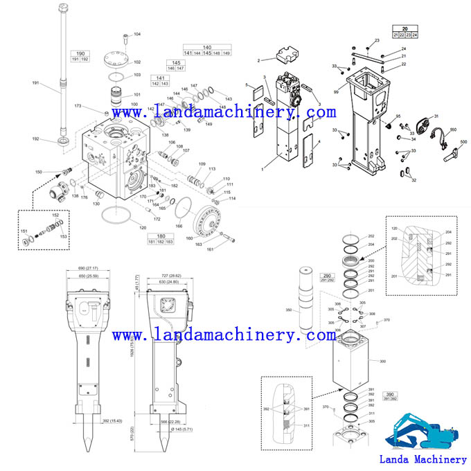 Atlas Copco HB2000 Hydraulic Hammer Seal Kit 3363121228