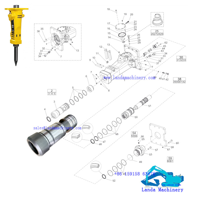 Atlas Copco SB450 Hydraulic Hammer Parts