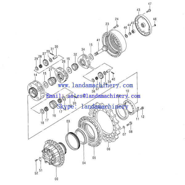 Hyundai Robex R110-7 Excavator Travel Motor Gearbox Final Drive XJDG-00001