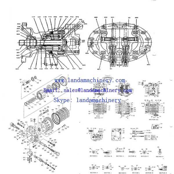 Komatsu 708-1W-00131 PC60-7 Excavator Hydraulic Pump Assy
