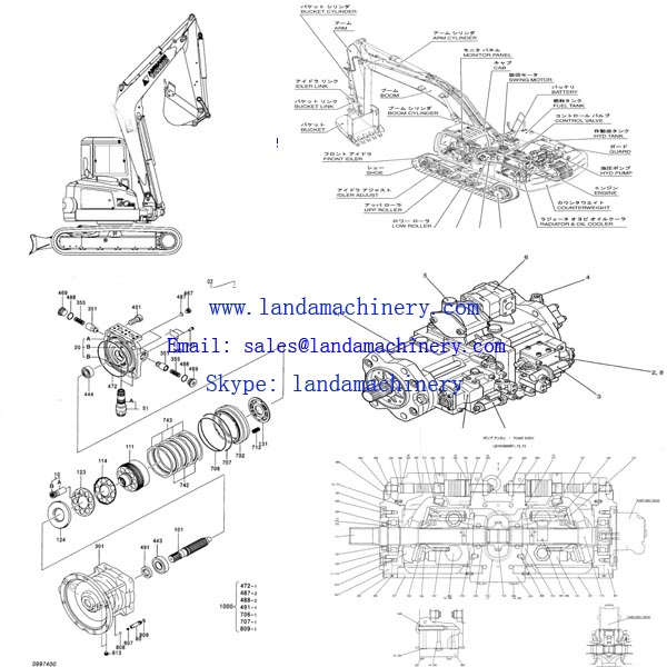 Kobelco SK330L-6E Digger Kawasaki M2X210CHB Excavator Swing Hydraulic Motor