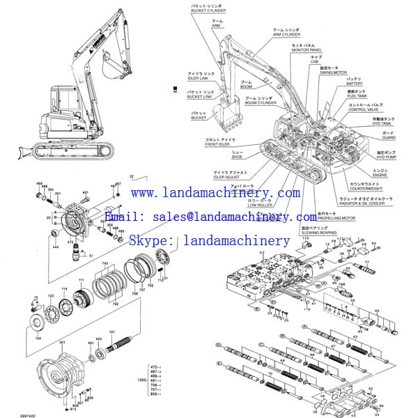 Komatsu PC40 excavator parts Hydraulic swing motor component