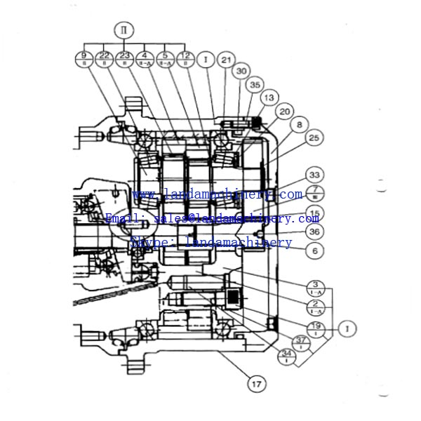 Sumitomo SH200A3 SH200-3 excavator travel motor reduction gearbox final drive roller bearing